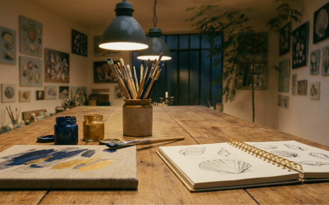 Over mij atelier schetsboek avond